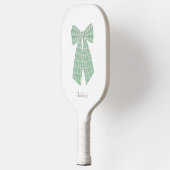 Gepersonaliseerde White Gingham Romantische Coquet Pickleball Paddle (Links)
