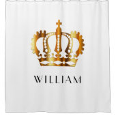 Gepersonaliseerde White Gold Royal Crown Douchegordijn (Voorkant)