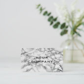 Gepersonaliseerde White Marble Business Card Templ Visitekaartje (Staand voorkant)