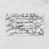 Gepersonaliseerde White Marble Business Card Templ Visitekaartje (Achterkant)