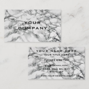 Gepersonaliseerde White Marble Business Card Templ Visitekaartje