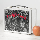 Gepersonaliseerde White Metal Lunch Box met Fun Bl (In situ)