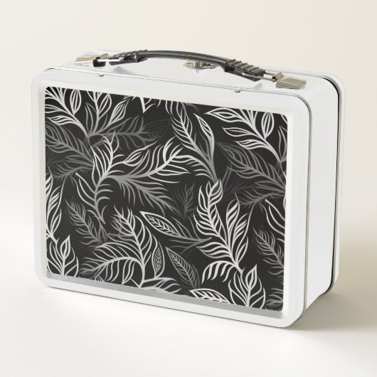 Gepersonaliseerde White Metal Lunch Box met Fun Bl (Achterkant)