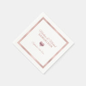 Gepersonaliseerde White Rose Gold Heart Lijst brui Servet (Hoek)