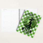 Gepersonaliseerde Wickedly Goede Heks Green Gingha Planner (Display)