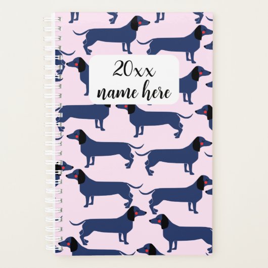 Gepersonaliseerde Wiener Dog Planner (Voorkant)