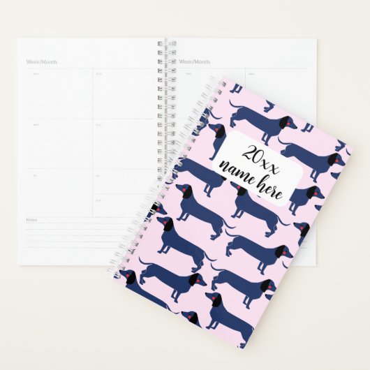 Gepersonaliseerde Wiener Dog Planner (Display)