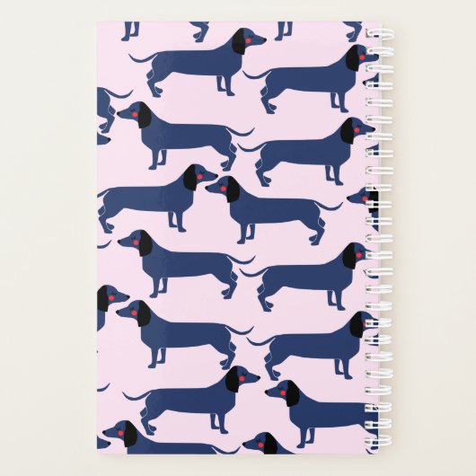 Gepersonaliseerde Wiener Dog Planner (Achterkant)