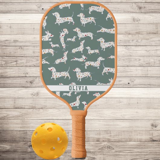 Gepersonaliseerde Wiener Hond, Worst Hond Boho Blo Pickleball Paddle