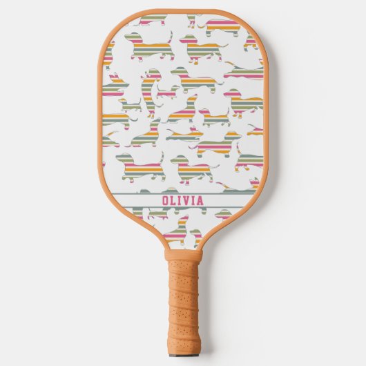 Gepersonaliseerde Wiener Hond, Worst Hond Kleurrij Pickleball Paddle (Voorkant)