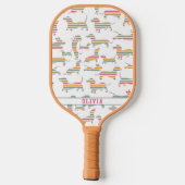 Gepersonaliseerde Wiener Hond, Worst Hond Kleurrij Pickleball Paddle (Achterkant)