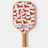 Gepersonaliseerde Wiener Hond, Worst Hond Retro Pa Pickleball Paddle (Voorkant)