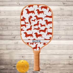 Gepersonaliseerde Wiener Hond, Worst Hond Retro Pa Pickleball Paddle