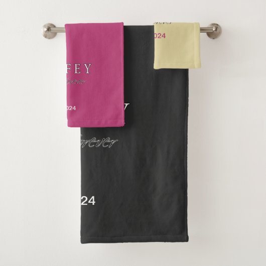 Gepersonaliseerde Wifey eeuwige Liefde registratie Bad Handdoek (Insitu)
