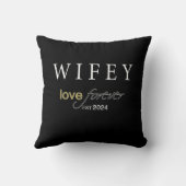 Gepersonaliseerde Wifey eeuwige Liefde registratie Kussen (Achterkant)