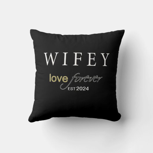 Gepersonaliseerde Wifey eeuwige Liefde registratie Kussen (Achterkant)