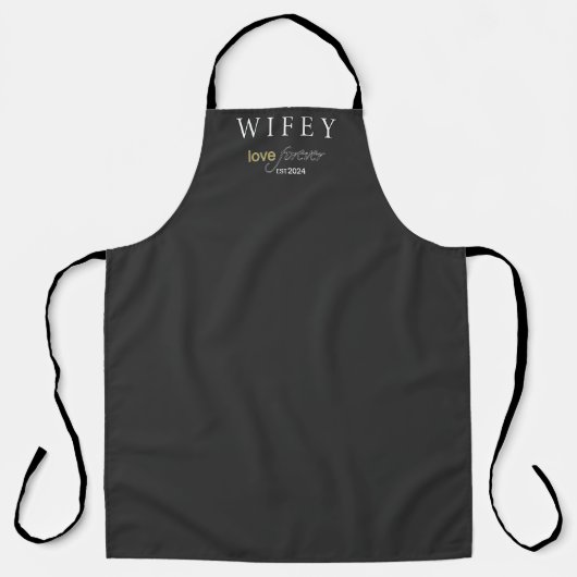 Gepersonaliseerde Wifey eeuwige Liefde registratie Schort (Voorkant)
