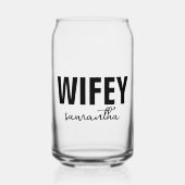 Gepersonaliseerde Wifey Naam Blikvorm Glas (Voorkant)