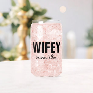 Gepersonaliseerde Wifey Naam Blikvorm Glas