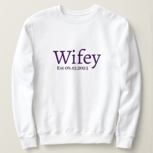 Gepersonaliseerde Wifey Stijlvolle Moderne Minimal Trui