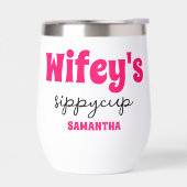 Gepersonaliseerde Wifey's Sippy Cup Wijn Tumbler (Links)