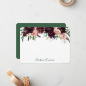 Gepersonaliseerde wijn - rode, moderne Waterverf - Notitiekaartje (Voorkant / Achterkant in situ)