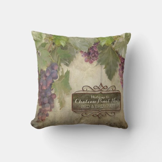 Gepersonaliseerde wijnbouw wijngaard op wijngaarde kussen (Voorkant)