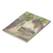 Gepersonaliseerde wijnbouw wijngaard op wijngaarde notitieblok (Linkerzijde)