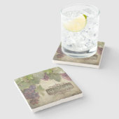 Gepersonaliseerde wijnbouw wijngaard op wijngaarde stenen onderzetter (Zijkant)