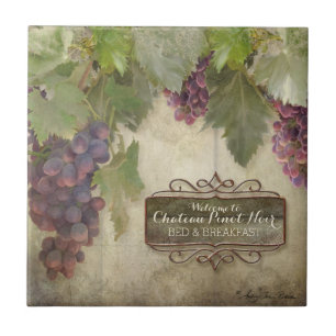 Gepersonaliseerde wijnbouw wijngaard op wijngaarde tegeltje