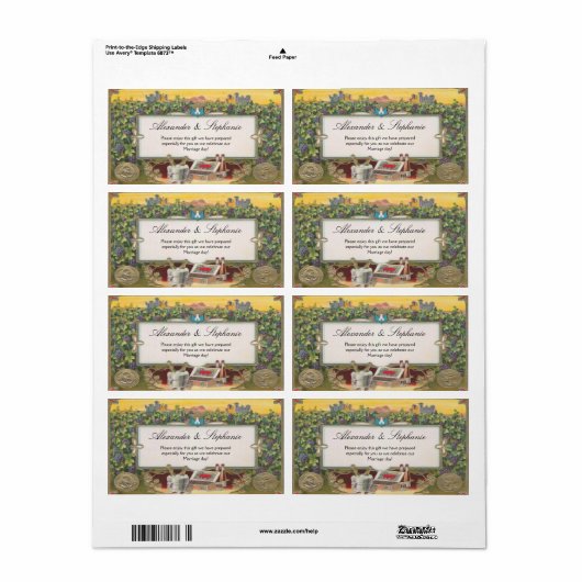 Gepersonaliseerde wijndruiven Wijngaard Etiketten (Full Sheet)