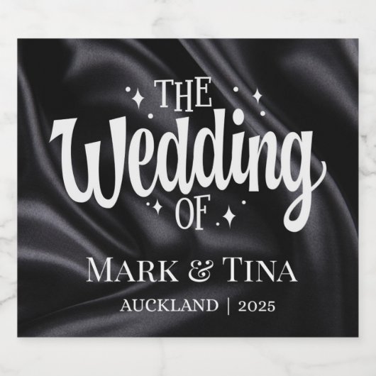 Gepersonaliseerde wijnetiketten | Luxe bruiloften  Sparkling Wijnetiket (Enkel label)