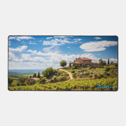 Gepersonaliseerde wijngaard Desk Mat (Voorkant)