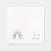 Gepersonaliseerde wijnglazen Monogram Trouwpapier Servet (Voorkant)