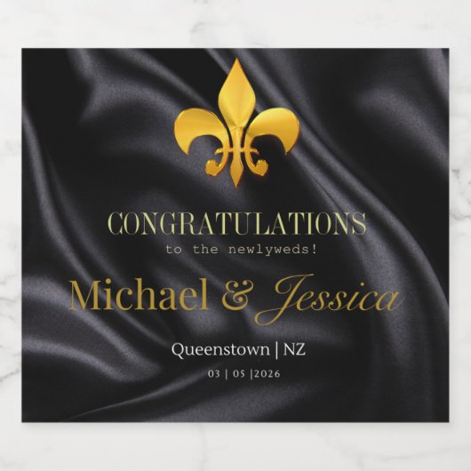 Gepersonaliseerde Wijnlabels Trouwdag Sparkling Wijnetiket (Enkel label)