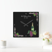 Gepersonaliseerde wijntijd vierkante klok (Huis)