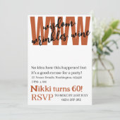 Gepersonaliseerde wijsheid, rimpels, wijn grappige kaart (Staand voorkant)