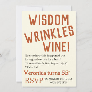 Gepersonaliseerde wijsheid rimpels wijn grappige v kaart