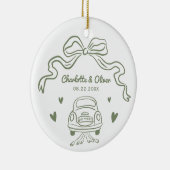 Gepersonaliseerde wijze Hand getrokken grillige bo Keramisch Ornament (Rechts)