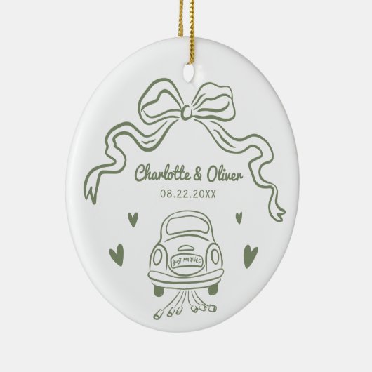 Gepersonaliseerde wijze Hand getrokken grillige bo Keramisch Ornament (Rechts)