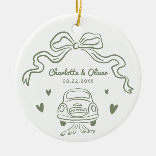 Gepersonaliseerde wijze Hand getrokken grillige bo Keramisch Ornament (Voorkant)