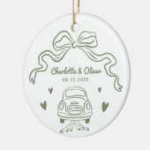 Gepersonaliseerde wijze Hand getrokken grillige bo Keramisch Ornament (Links)