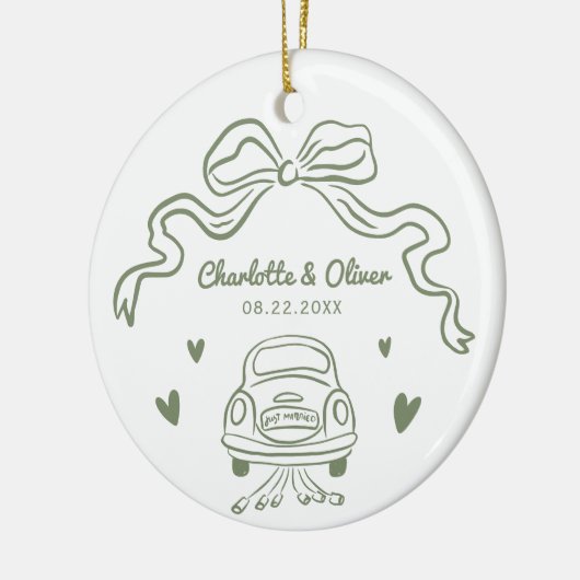 Gepersonaliseerde wijze Hand getrokken grillige bo Keramisch Ornament (Links)