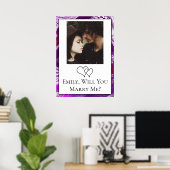 Gepersonaliseerde wil je me trouwen poster (Thuiskantoor)