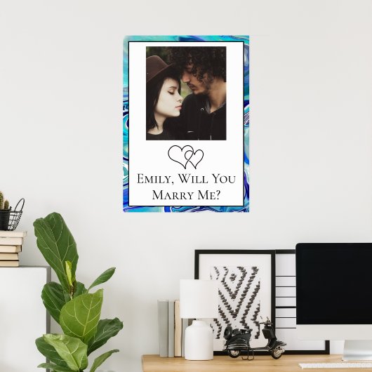 Gepersonaliseerde wil je me trouwen poster (Thuiskantoor)