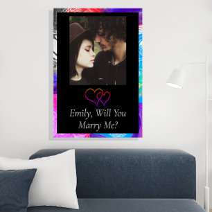 Gepersonaliseerde wil je me trouwen poster