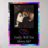 Gepersonaliseerde wil je me trouwen poster (Voorkant)