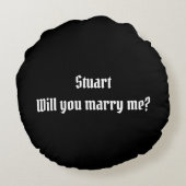 Gepersonaliseerde wil je me trouwen? voorstel-behu rond kussen (Achterkant)