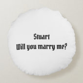 Gepersonaliseerde wil je me trouwen? voorstel-behu rond kussen (Achterkant)