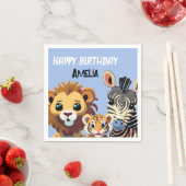 Gepersonaliseerde Wild Animal verjaardagsfeestje Servet (Insitu)